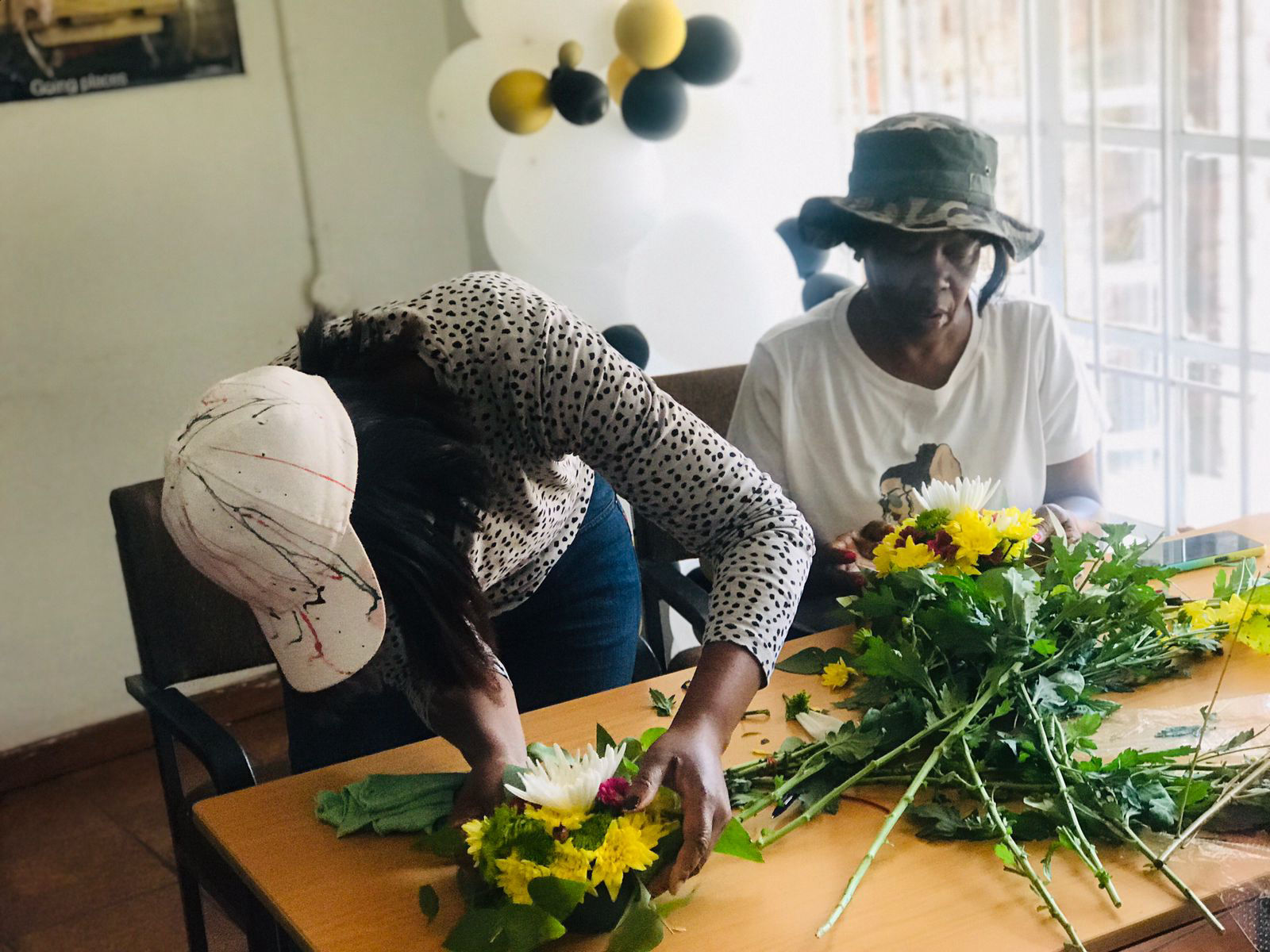 Flower arranging is part of the decor and events planning course at Outreach Foundation