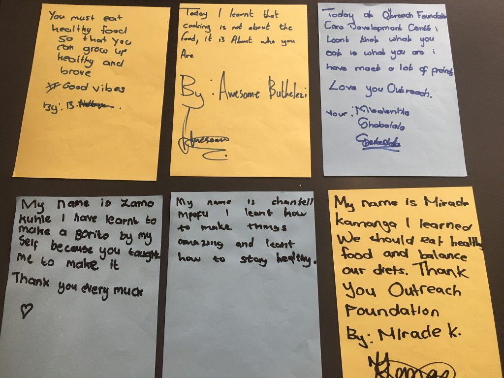 Children from Beyhan Colllege and Centurion College learn valuable cooking skills at Outreach Foundation on International Chef's Day.