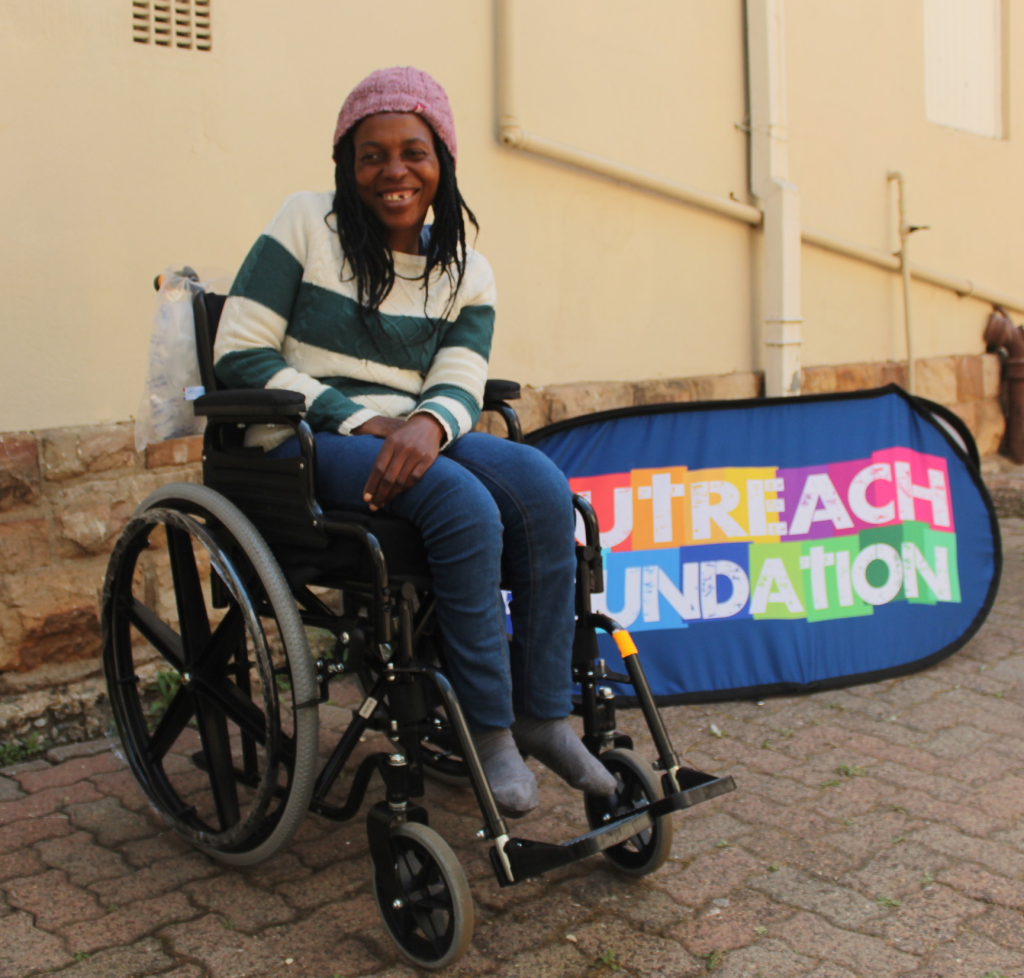 Persons with disabilities were given wheelchairs by Outreach Foundation.
