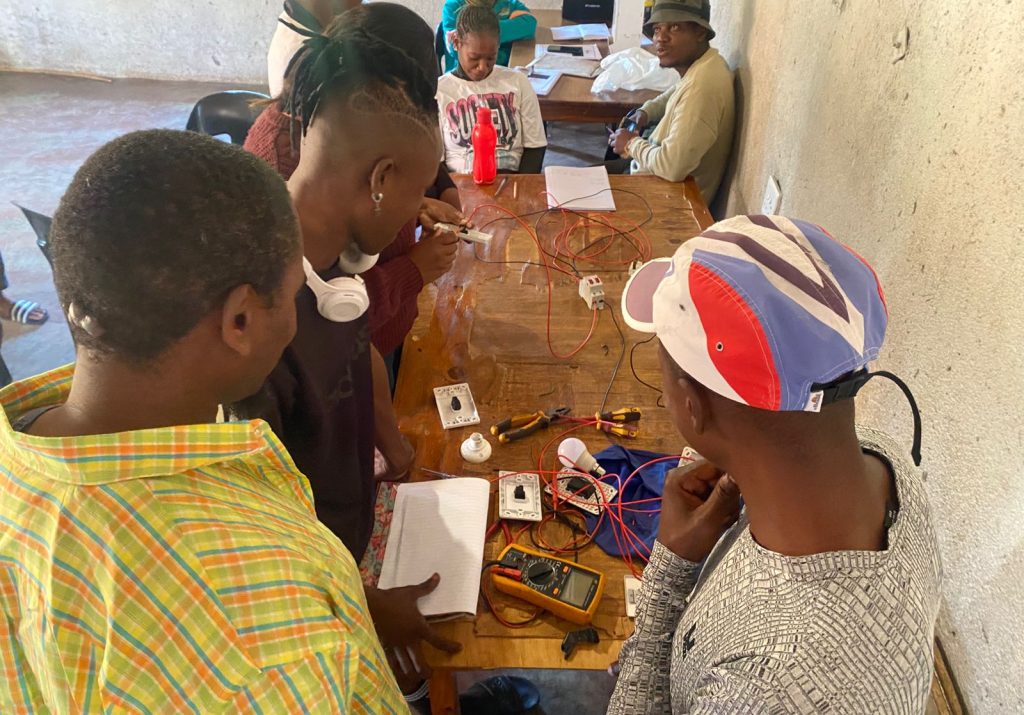 Students at Outreach Foundation's domestic electrical class in Mpumalanga