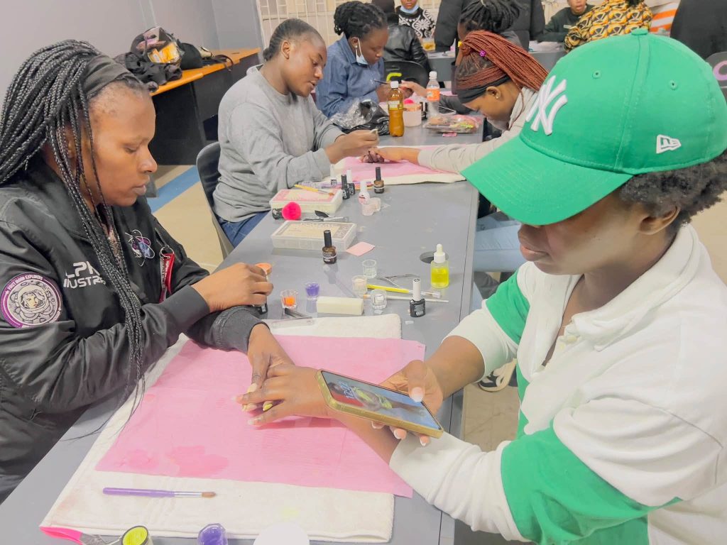 Nail classes at Outreach Foundation in Hillbrow